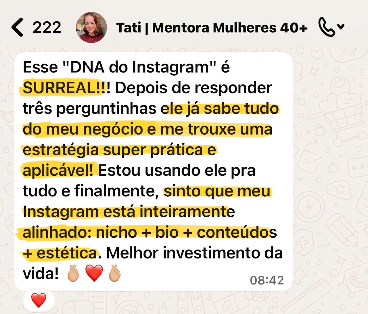 Depoimento de Tati, Mentora Mulheres 40+