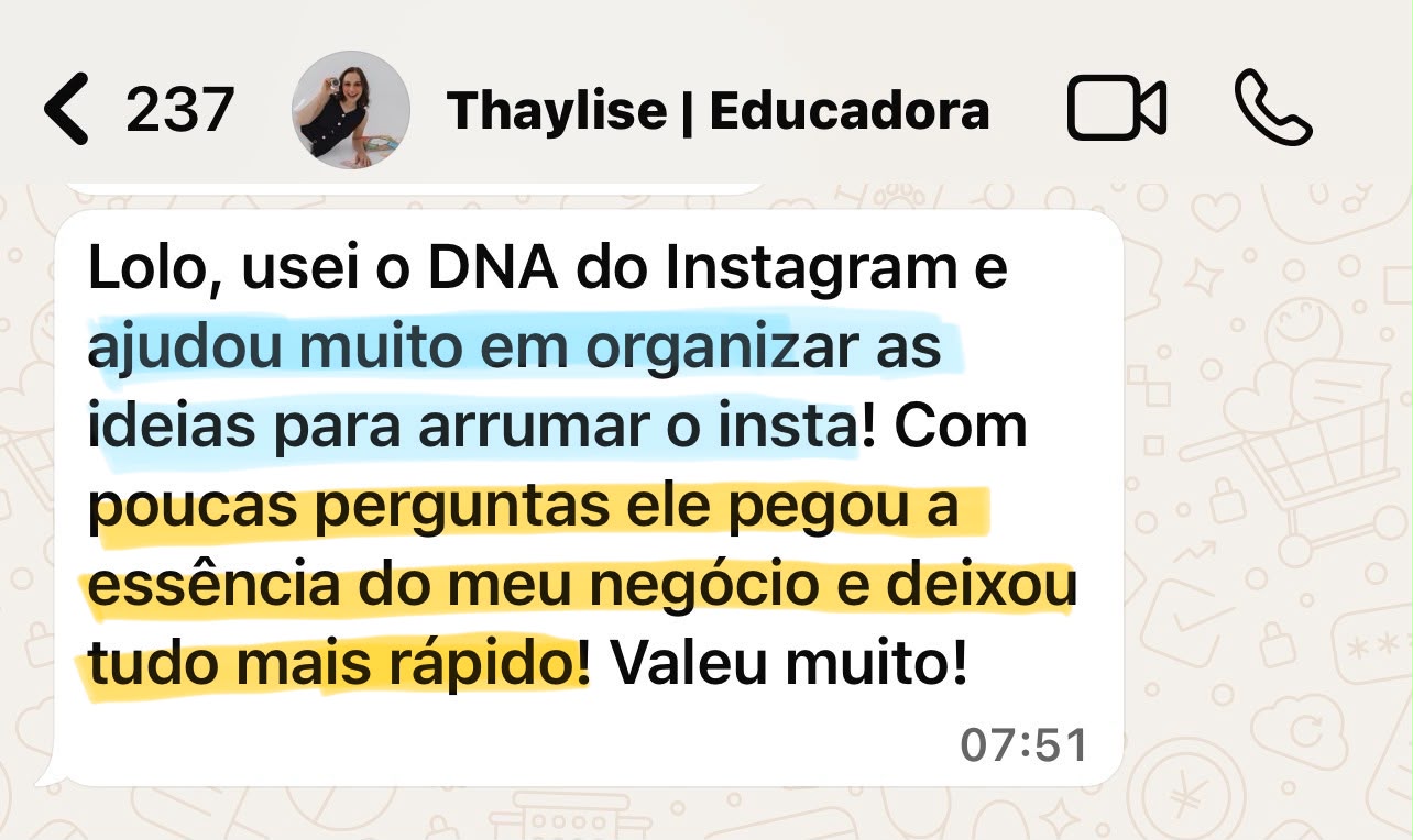 Depoimento de Thaylise, Educadora
